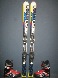 SALOMON X-RACE Jr 130cm + Lyžáky 25,5cm