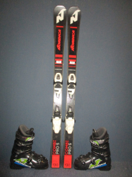 Juniorské lyže NORDICA COMBI PRO S 130cm + Lyžáky 25,5cm, VÝBORNÝ STAV