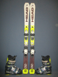 Juniorské lyže HEAD SUPERSHAPE 137cm + Lyžáky 26,5cm, VÝBORNÝ STAV