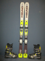 Juniorské lyže HEAD SUPERSHAPE 137cm + Lyžáky 27,5cm, VÝBORNÝ STAV