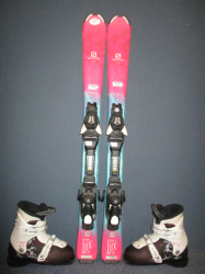 Dětské lyže SALOMON THE LUX 100cm + Lyžáky 21cm, VÝBORNÝ STAV