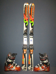 Juniorské lyže ROSSIGNOL RADICAL 130cm + Lyžáky 25,5cm, VÝBORNÝ STAV