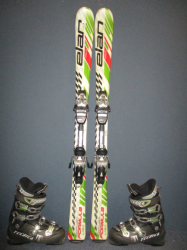 Juniorské lyže ELAN FORMULA 130cm + Lyžáky 26,5cm, TOP STAV