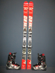 Juniorské lyže ROSSIGNOL HERO MTE 150cm + Lyžáky 27,5cm, VÝBORNÝ STAV