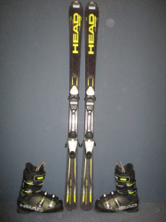 Juniorské lyže HEAD SUPERSHAPE TEAM 157cm + Lyžáky 28,5cm, VÝBORNÝ STAV